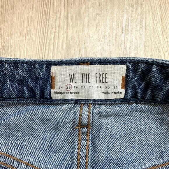Free People We the Free distressed ripped raw hem button fly denim skirt 25 - Picture 4 of 4